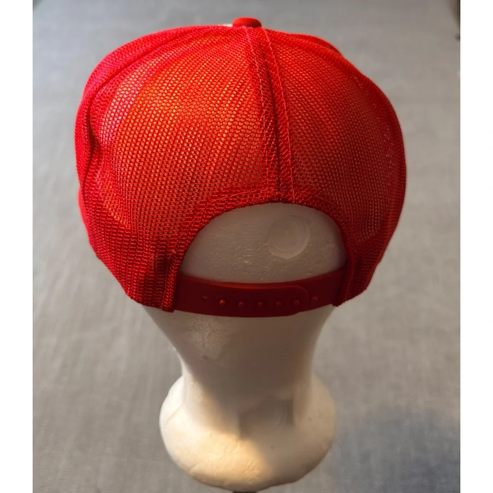 Vintage Microsoft Works Snapback Trucker Hat Red Cream Adult One‎ Size Hanes
